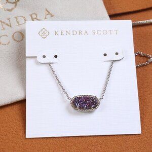Kendra Scott Elisa Multicolor Drusy Necklace Silver